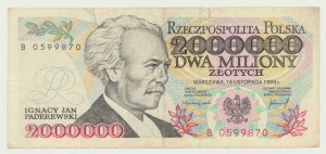 2,000,000 (2 million) zloty 1993, Paderewski, series B