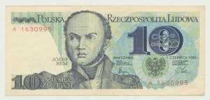 10 gold 1982, Joseph Bem - series A 1630995, first series