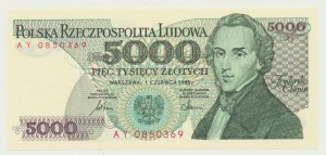 5,000 Gold 1986, Frederic Chopin, first series of vintage AY