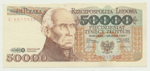 50,000 gold 1989, Staszic, very rare last ser. Z, Szparło L6