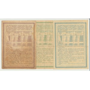 Narodowa Pożyczka Rozwoju Sił Polski 100 200 i 500 złotych 1951, zestaw 3 szt.