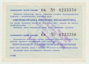 NBP transit voucher 200 zloty 1981 for koruna, Czechoslovakia, small ser. CA