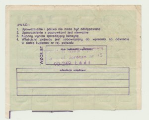 PRL, 1988 gasoline card, for TAXI, very rare