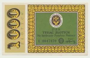 Brick, 1,000 zloty For Social Relief Fund, ser. E, rare high denomination of an earlier issue