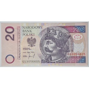 20 złotych 1994, seria GS, rzadka w UNC