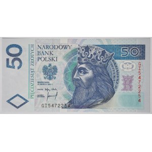 50 złotych 1994, seria GI, rzadka w UNC