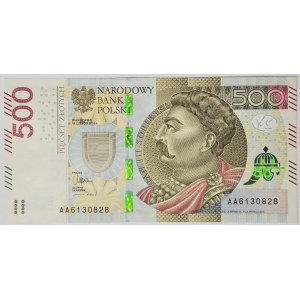 500 złotych 2016, pierwsza seria AA 6130828