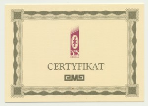 PWPW Certificate Zielona Góra 2004, no. *0000031