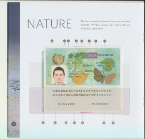 PWPW, folder with test VISA card