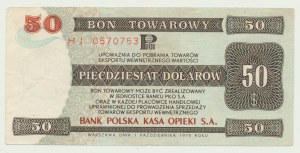 Pewex Merchandise Voucher $50 1979, ser. HJ