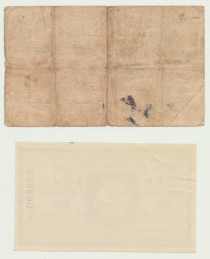 Quedlinburg prisoner of war camp, 5 and 50 fenig 1916, set of 2.