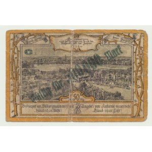 Prusy Wschodnie (Ostpreussen), Szczytno (Ortelsburg), 500 000 marek, przedruk 1923 na 50 fenigów 1920