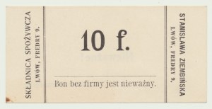 Lviv, Stanislava Ziembinska - Składnica Spożywcza, voucher for 10 fenigs