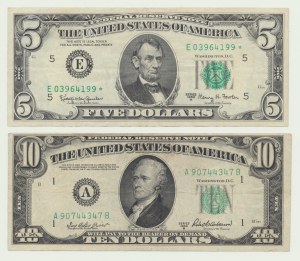 United States of America (USA),1 dollar 1950 and 5 dollars 1963 with an asterisk