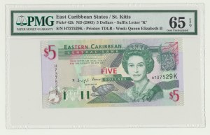 Eastern Caribbean, Elizabeth II, $5 2003 St. Vincent