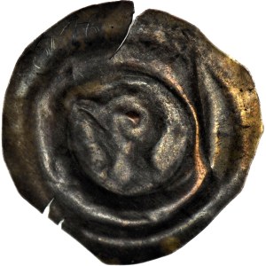 RRR-, Lower Silesia, broad brakteat, 2nd half of 13th century, eagle head