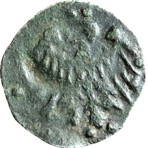 RRR-, Duchy of Cieszyn, Przemyslaw 1443-1477, Halerz, Eagle/Gotycka T, Cieszyn, Eagle WITHOUT shield, RARE