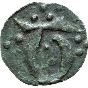 RRR-, Duchy of Cieszyn, Przemyslaw 1443-1477, Halerz, Eagle/Gotycka T, Cieszyn, Eagle WITHOUT shield, RARE