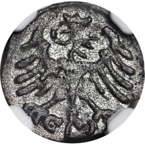 RR-, Sigismund I the Old, Denarius without date, Cracow, Narrow Crown, WITHOUT SIGN, R7