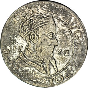 RR-, Žigmund II August, Vilnius, Trojak 1562 v nízkom striebre, T.18mk, R5