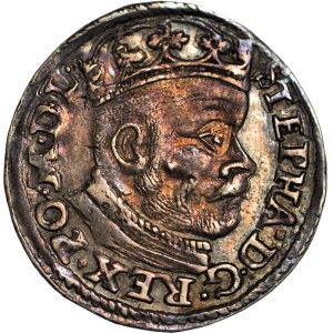 Stefan Batory, Trojak 1583, Olkusz, duża głowa, ID pod datą, piękny