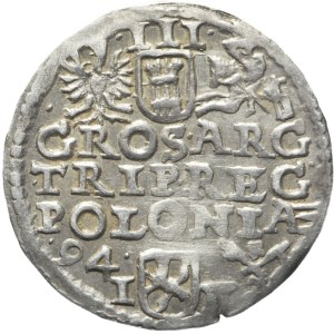 Sigismund III Vasa, Trojak 1594, Wschowa, rare