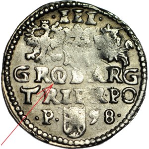 RR-, Sigismond III Vasa, Trojak 1598, Poznań, GRLS poinçonné sur GROS