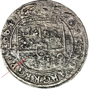 RR-, Jan Kazimierz Tymf 1664, Krakow, vvv instead of XXX- b. rare