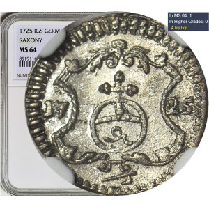 R-, August II the Strong, Halerz 1725 IGS, beautiful