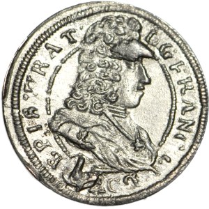 Silesia, Francis Ludwig, 1 krajcar 1700, Nysa, date in rim, rare