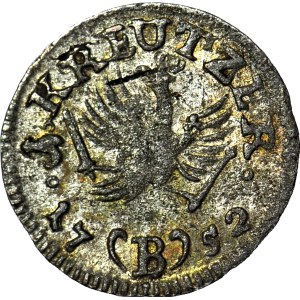 Silesia, Frederick II, 1 krajcar 1752 B, Wrocław, rare and beautiful