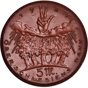 Upper Silesia (Oberschlesien), 5 marks 1921, Racibórz, porcelain
