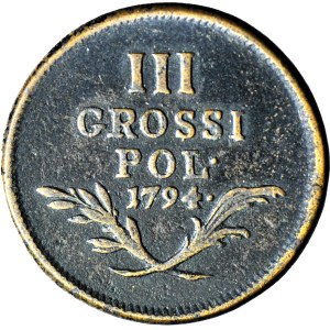 RRR-, 3 grosze 1794, Galicja i Lodomeria, Insurekcja Kościuszkowska, dwa krzyże, OPIS!