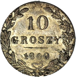 Kingdom of Poland, 10 groszy 1840, minted
