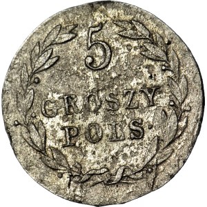 R-, Kingdom of Poland, 5 pennies 1820, rare vintage, nice
