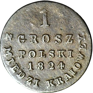 Kingdom of Poland, 1 Polish penny 1824 FROM KRAINE COPPER