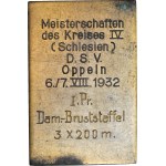 Silesia, plaque 1932 for 1st mc. at the swimming competition in Opole, Women