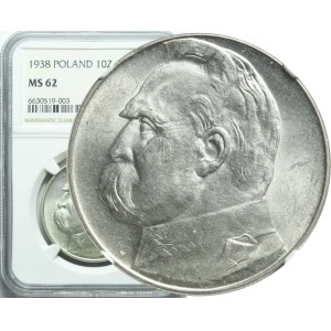 10 gold 1938, Pilsudski, minted