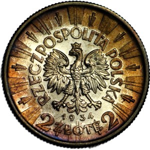 2 gold 1934, Pilsudski, minted