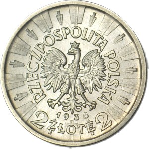2 gold 1936 Pilsudski, official copy 1988