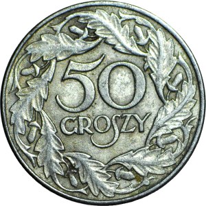 RR-, 50 pennies 1938 nickel plated, G away from R in GROSZY (5% of population) beautiful and rare, additionally without mark