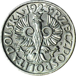 20 groszy 1923, G dolem zbliżone do R w GROSZY, mennicze
