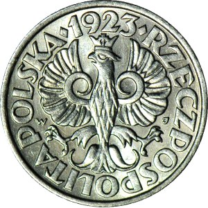 20 pennies 1923, G bottom distant to R in GROSZY, minted