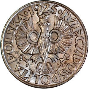 5 pennies 1925, mint, exquisite