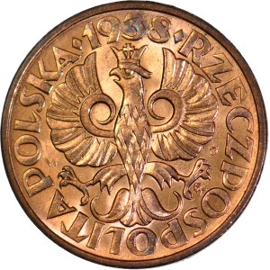 2 grosze 1938, mennicze, wspaniałe, czerwone