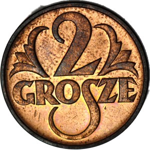 2 grosze 1939, mennicze, wspaniałe, czerwone