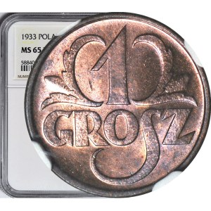 1 penny 1933, mint, color RB