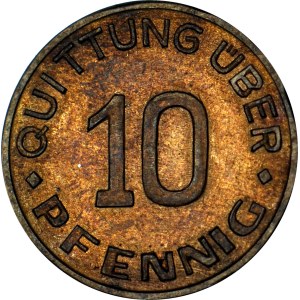 Ghetto, 10 fenig 1942, SAMPLE in Copper, counterfeit to the detriment of collectors