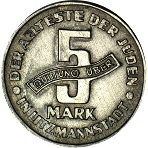 Ghetto, 5 marks 1943, aluminum, dangerous forgery, late 1970s