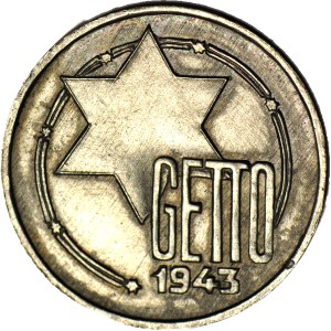 Ghetto, 5 marks 1943, aluminum, dangerous forgery, late 1970s